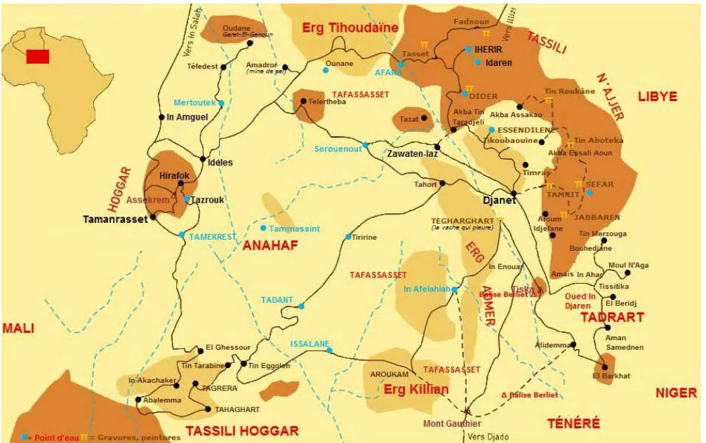 Mapa Tassili N'ajjer